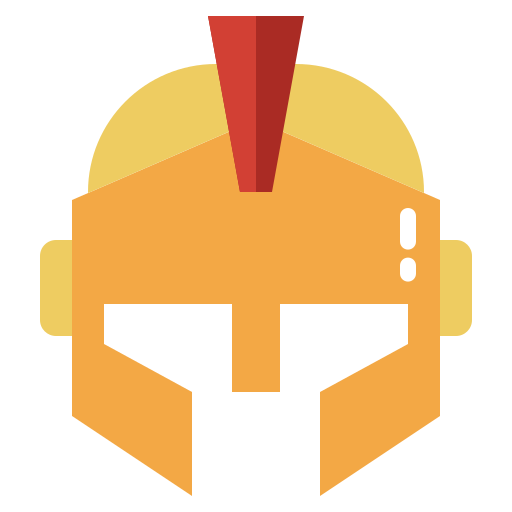 Desenho de um capacete militar romano, símbolo do Era Romana.